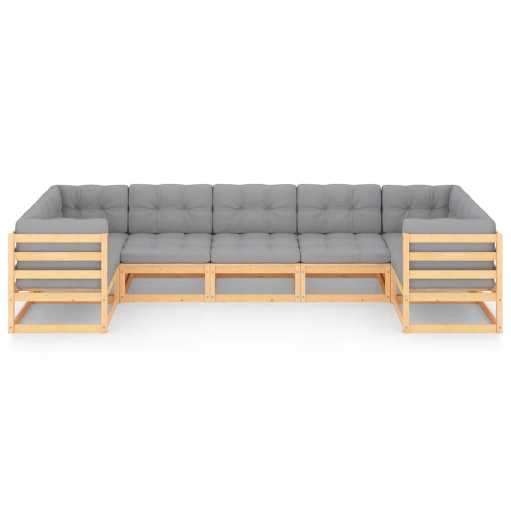 7-tlg. Garten-Lounge-Set mit Kissen Kiefer Massivholz